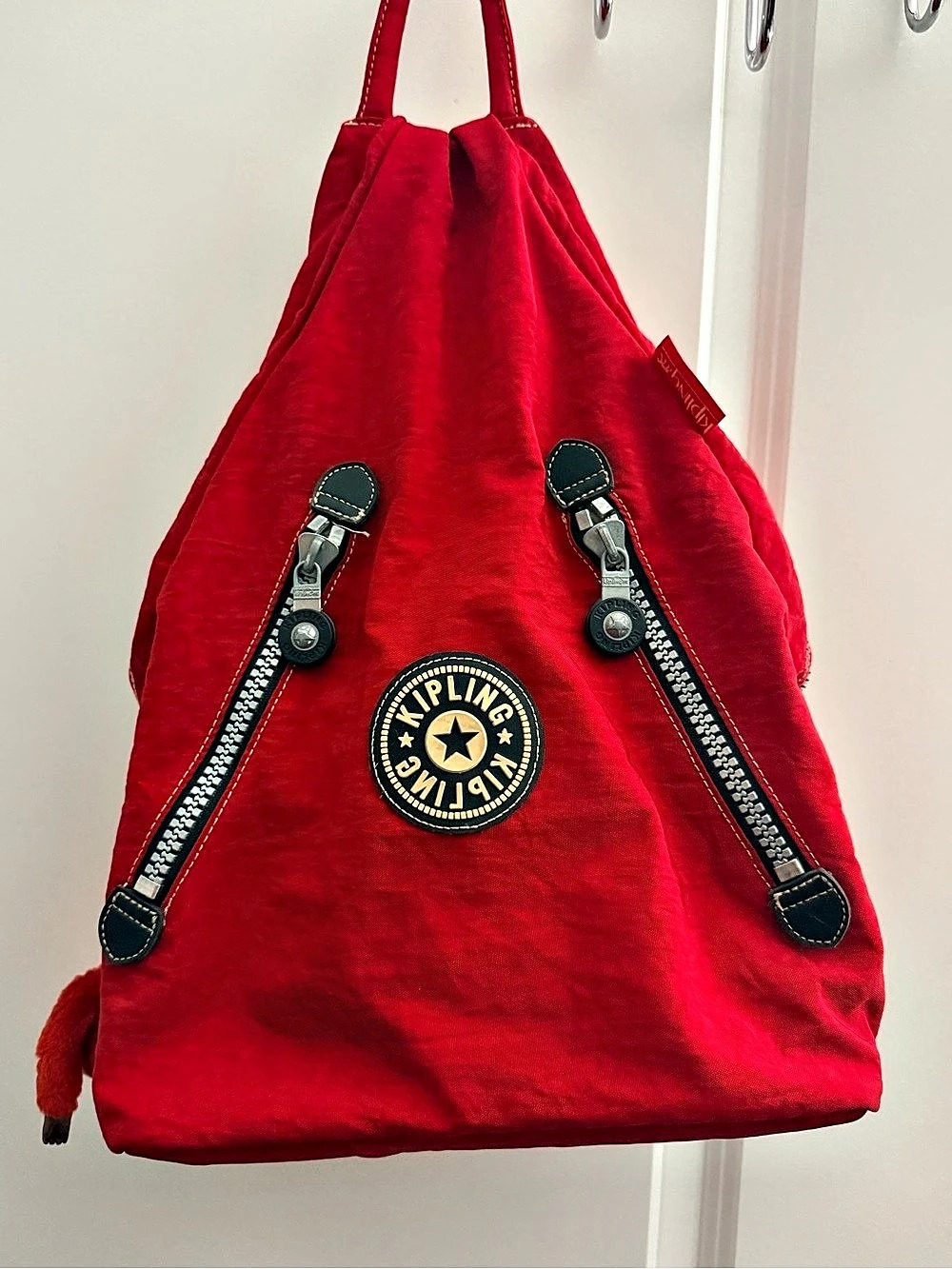 🎒❤️ VINTAGE 90s CHERRY RED KIPLING BACKPACK ❤️🎒